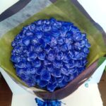 豊中市　花屋　花の部屋　青バラ100本花束